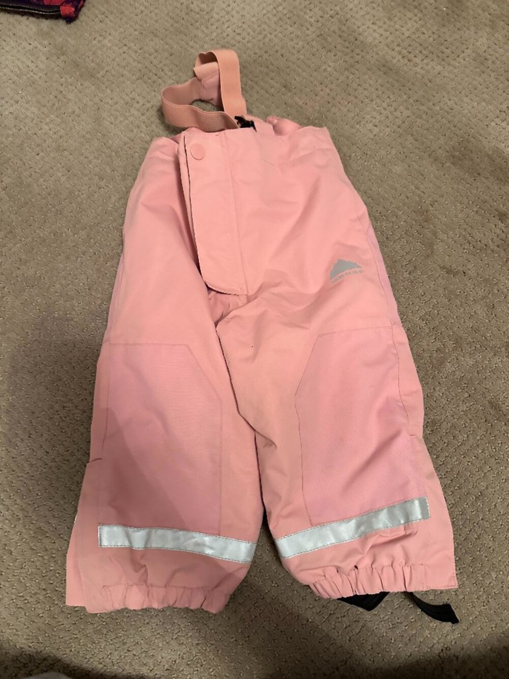 H&M Girls 2T Pink Snow Pants Winter Ski Bib Waterproof Style Toddler